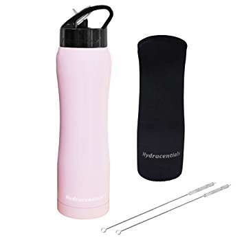 Hydracentials Stainless Steel Vacuum Insulated Water Bottle With Straw