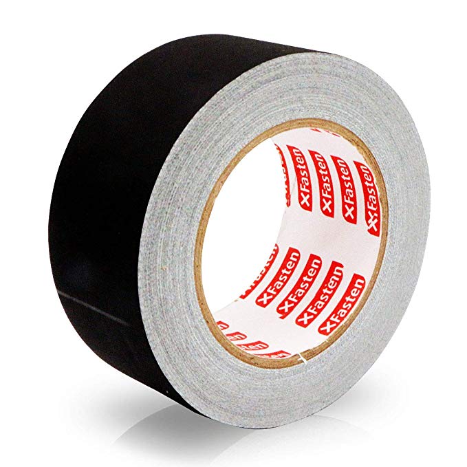 XFasten Professional Grade Gaffer Tape, 2 Inch X 30 Yards (Black), Residue Free, Non reflective and Easy to Tear Gaff Tape
