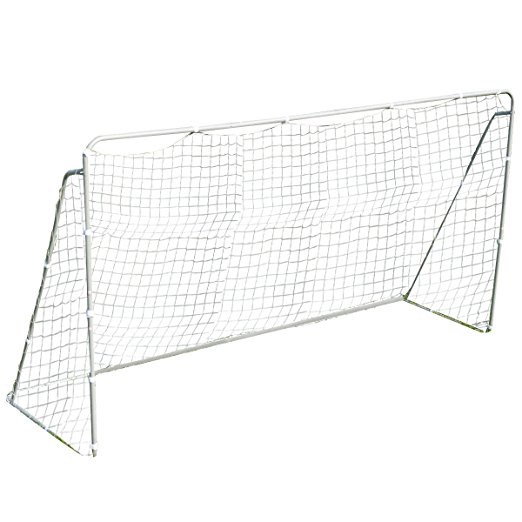 Giantex Soccer Goal 12' X 6' Football W/net Velcro Straps, Anchor Ball Training Sets