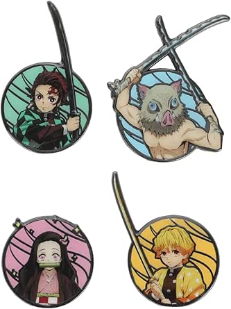 Demon Slayer Set of 4 Enamel Pins