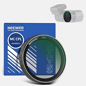 NEEWER Dashcam CPL Filter Compatible with VIOFO A229/A139/A139Pro/T130/WM1, Dash Cam Circular Polarizer Filter Accessories, Reduce Reflections & Glare/Enhance Contrast/Multi Coated HD Optical Glass