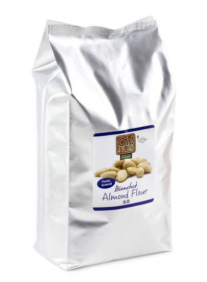 Almond Flour Blanched All Natural, Extra Fine Ground Almond Meal, Gluten Free - Oh! Nuts (3 LB Bag Blanched Almond Flour)