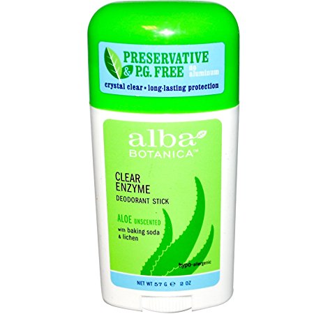 Alba Botanica Clear Enzyme Deodorant Stick for Unisex, Tea Tree, 2 Ounce