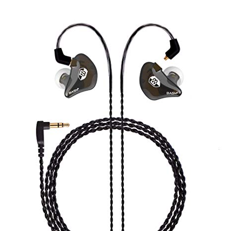 BASN in Ear Monitor Headphones Singer Earphones Noise-Isolating Comfort Earbud for Musicians (BC100 ClearBrown)