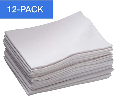 ECR4Kids 12-Pack Toddler Cot Sheet with Elastic Straps, Toddler Size Daycare and Preschool Cot Sheets for Rest Time, 40" x 21.75" – White