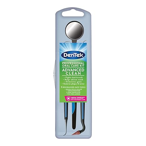 Dentek Professional Oral Care Kit | Removes Plaque & Tartar | Contains Dental Pick, Scaler, Mirror, and Gum Stimulator
