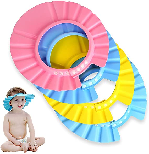 EWIN(R) 4pcs Soft Adjustable Baby Kids Children Shampoo Bath Bathing Shower Cap Hat Wash Hair Shield Hat