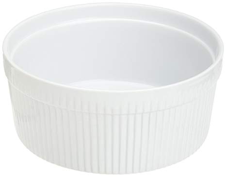 Kitchen Supply 8013 White Porcelain Soufflé 2-quart