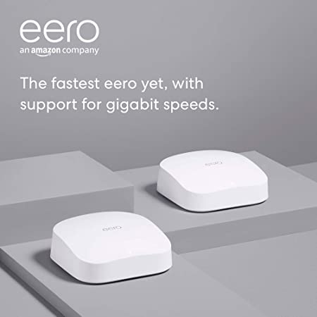 Amazon eero Pro 6 tri-band mesh Wi-Fi 6 system with built-in ZigBee smart home hub (2-pack)