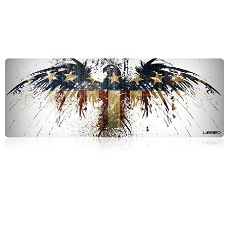LIEBIRD Extended Xxxl Gaming Mouse Pad -31.5Lx11.8Wx0.12H- Portable with Extended XXL Size - Non-slip Rubber Base - Special Treated Textured Weave with Precision Control (Eagle Flag)