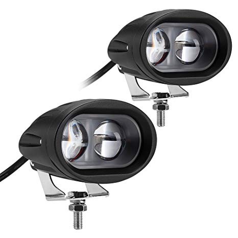 WEISIJI LED Work Pods,4D Lens LED Work Light 20W Headlight Spot Beam LED Work Light Bar for Motorcycle Truck Boat Offroad ATV UTV (2PCS / Pack)