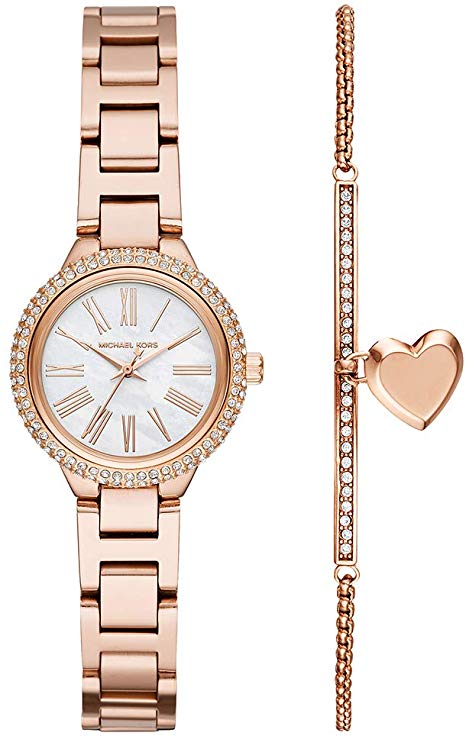 Michael Kors Women's Taryn Quartz Watch with Stainless-Steel-Plated Strap, Rose Gold, 16 (Model: MK3858)