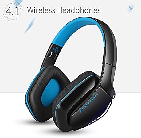 KOTION EACH B3506 V4.1 Bluetooth Headphones for PS4, Wireless Headset with Microphone, Noise Isolation Foldable Gaming Headset with mic, for PlayStation 4 PC Mac Smartphones Computers Laptops (Blue)