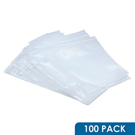 Rok Hardware Pack of 100 Heavy Duty 4" x 6" Resealable 4Mil Thick Plastic Small Clear Poly Zip Food Safe Storage Bags