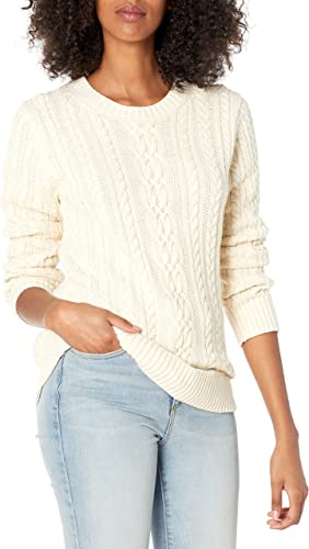 Amazon Essentials Women's Fisherman Cable Long-Sleeve Crewneck Sweater