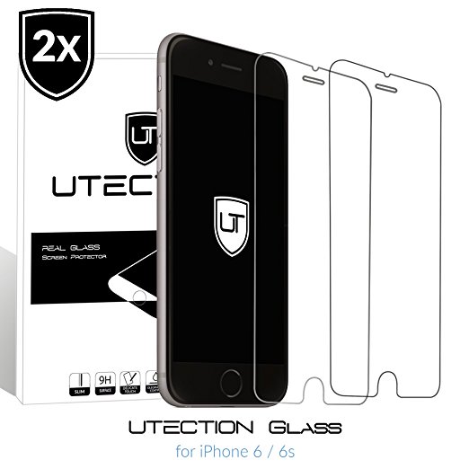 [2Pack] UTECTION iPhone 6 / 6s screen protector tempered glass "Glass" - 3D Touch Compatible - Ultra-clear & thin premium glass protector guard for iPhone 6 / 6s (4.7 Inch) Film - 9H |Transparent