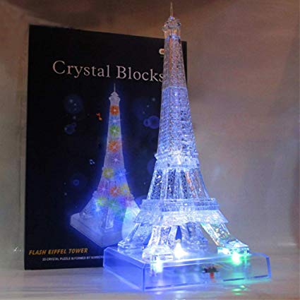 WAYCOM 3D Crystal Flash Music Eiffel Tower Jigsaw Puzzle 80pcs