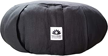 Waterglider International Organic Cotton Meditation Cushion by Organic Cotton Stuffing (Zen Black)