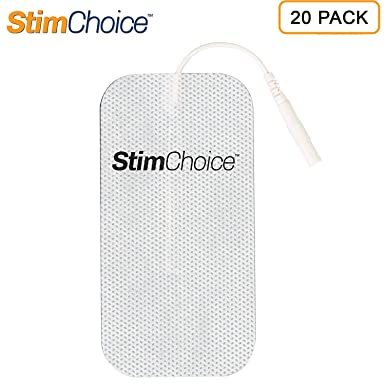 StimChoice Premium TENS Unit Pads, 2" X 4" - TENS Pads Compatible with Most TENS Machines, TENS Electrodes Value Pack, 20 Count, OTC