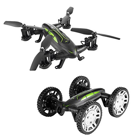 OCDAY Flying Car 4 Channel 2.4Ghz 6 Axis Gyro RC Quadcopter 2 in 1 Air-Road RC Toy with HD Camera