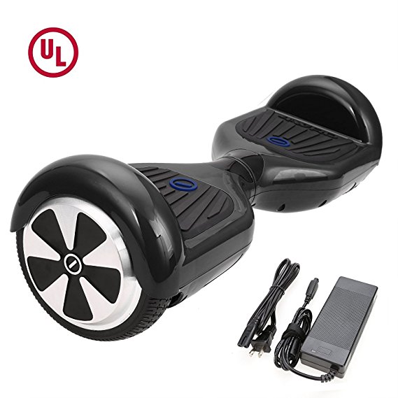 HIGH ROLLER 6.5" Waterproof Hoverboard with Buffing Shell UL 2272 Certified Self-Balancing Scooter with LED lights ， Black