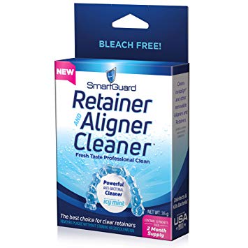 SmartGuard Retainer Aligner Cleaner 70 DAY PACK: Invisalign Cleanser for Brite OAP Clear Correct Removable Orthodontic Braces & Dental tooth for plastic Oral Appliances & Teeth Whitener Trays
