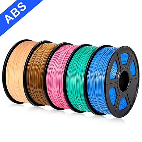 SUNLU ABS Filament 1.75mm 3D Printer 3D Pens 5x1KG PLA  Filament  /- 0.02 mm, GrassGreen Bluegrey Coffee Skin Pink