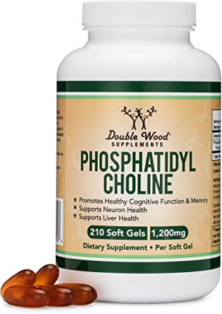 Phosphatidylcholine 1,200 mg Enhanced Version of Sunflower and Soy Lecithin | Non-GMO Support Brain Health