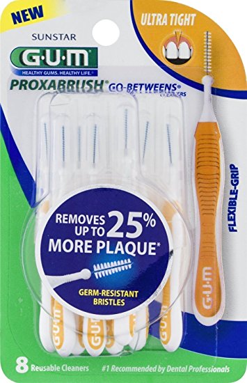 GUM Proxabrush Ultratight Go-Betweens Cleaners- Pack of Six (Eight cleaners per pack)