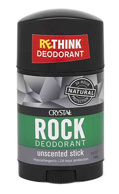 CRYSTAL ROCK Mineral Deodorant Stick for Men - Unscented (3.5 fl oz)