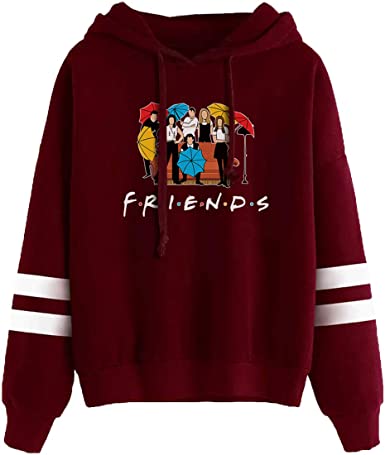 FLYCHEN Women's Hoodies Inspired by Friends Long Sleeve Pullover Funny Printed Sweatshirts Unisex Jumper