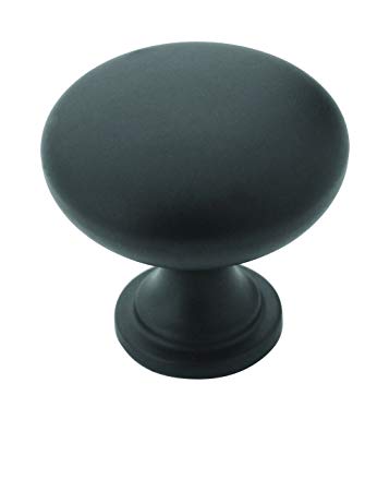 Allison Value 1-1/4 in (32 mm) Diameter Flat Black Cabinet Knob - 10 Pack - 10BX53005FB