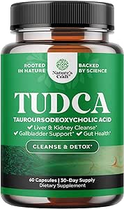 Advanced TUDCA Liver Support Supplement - Extra Strength TUDCA 500mg Bile Salts for Gallbladder Liver and Kidney Support - Liver and Gallbladder Cleanse Tauro Ursodeoxycholic Acid TUDCA Supplement