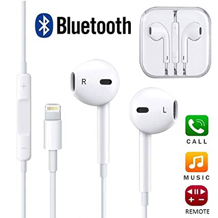 Earphones, With Microphone Earbuds Stereo Headphones and Noise Isolating Headset Made for iPhone X 10/iPhone 7/7 Plus iPhone8/8Plus (Bluetooth Connectivity) Earphones