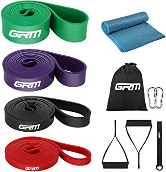 GRM Pull Up Bands, Resistance Bands Set for Men & Women, Exercise Bands for Working Out & Physical Therapy & Home Workouts, 4 Levels Booty Bands