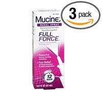 Mucinex Sinus-Max Full Force Nasal Decongestant Spray - 0.75 Ounce, Pack of 3