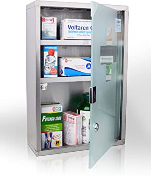 Wincere S1200 Moisture Resistance Steel Wall Mount Medicine Cabinet First Aid Storage
