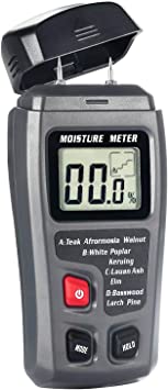 Bside EMT01 Digital Wood Moisture Meter Handheld 2 Pins Timber Lumber Damp Humidity Detector Tester with Backlight
