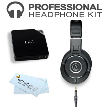 Audio-Technica ATH-M40x Professional Monitor Headphones (New 2014 Model) with FiiO E6 Headphone Amplifier