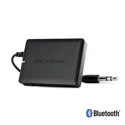 Magnasonic Portable Wireless Bluetooth Music Receiver Adapter for Speaker Systems and Car Audio with 35 mm AUX Connection and Rechargeable Battery for Streaming Smartphones Tablets Laptops BA21
