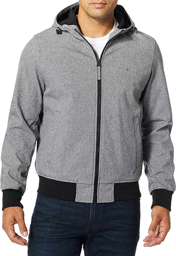 Dockers mens Chase Performance Soft Shell Hooded Bomber Jacket (Standard & Big-tall Sizes)