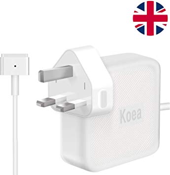 Koea Compatible with MacBook Pro Charger, Replacement 60W Magsafe 2 T-tip Power Adapter Charger for MacBook Pro 13 Inch with Retina Display After Mid 2012 Model A1425 A1502 A1435 A1465