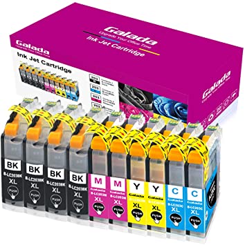 Galada Compatible Ink Cartridge Replacement for Brother LC203XL LC203 LC201 XL for MFC J480DW J485DW J880DW J460DW J4620DW J4420DW J5520DW J680DW J5720DW J5620DW(10 Pack)