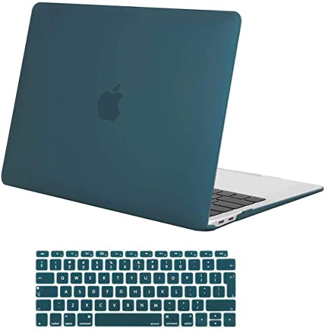 MOSISO Compatible with MacBook Air 13 inch Case 2020 2019 2018 Release A2337 M1 A2179 A1932 Retina Display with Touch ID, Protective Plastic Hard Shell Case & Keyboard Cover Skin, Deep Teal