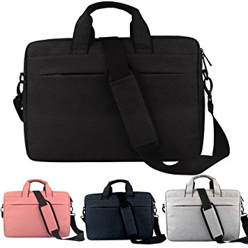 MacBook Pro 15 Inch Shoulder Bag,14" Premium Waterproof Multi-functional Laptop Sleeve Bag Case for 2017 MacBook Pro 15, Acer Chromebook 14, Lenovo Yoga 910 14 and Most 14" Notebook, Black