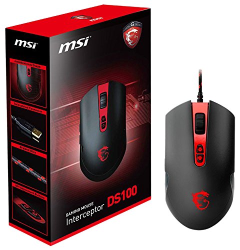 MSI DS100 USB Laser Gaming Mouse - BlackRed