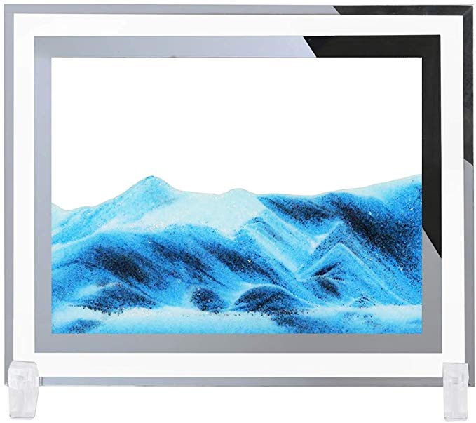 CooCu Dynamic Sand Picture,Sand Art(Black,White,Blue) (L)