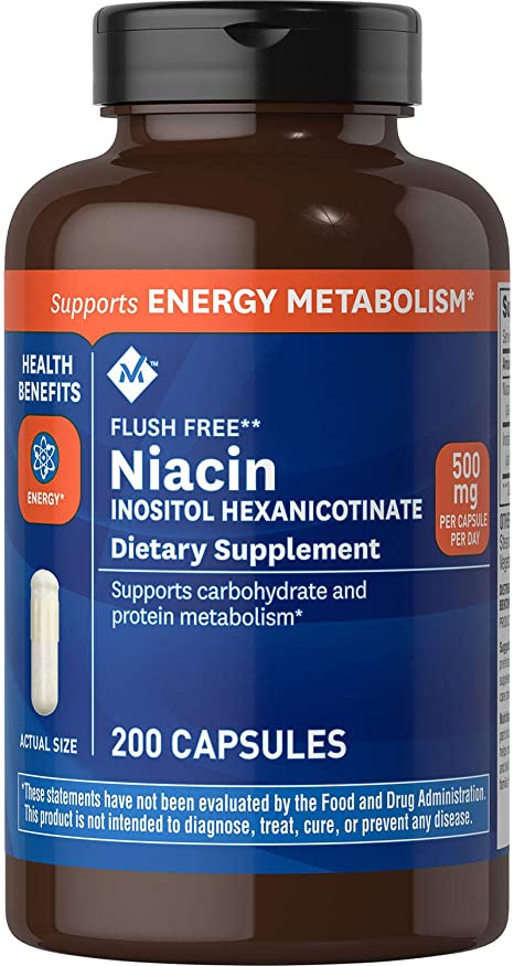 Member's Mark - Flush Free (B3) Niacin Inositol Hexanicotinate 500 mg, 200 Capsules