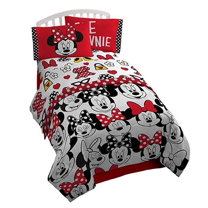 Jay Franco Minnie Mouse Who 3 Piece Twin Sheet Set, Who