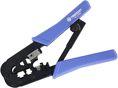 TRENDnet Crimping Tool, 8P/RJ-45 and 6P/RJ-12, RJ-11 Crimp, Cut, and Strip Tool, TC-CT68